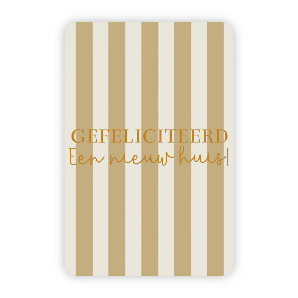 Wenskaart | Gefeliciteerd een nieuw huis goudfolie