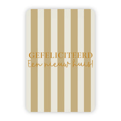 Wenskaart | Gefeliciteerd een nieuw huis goudfolie