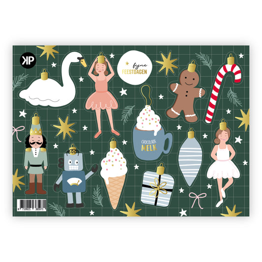 Stickervel | Kerstballen goudfolie