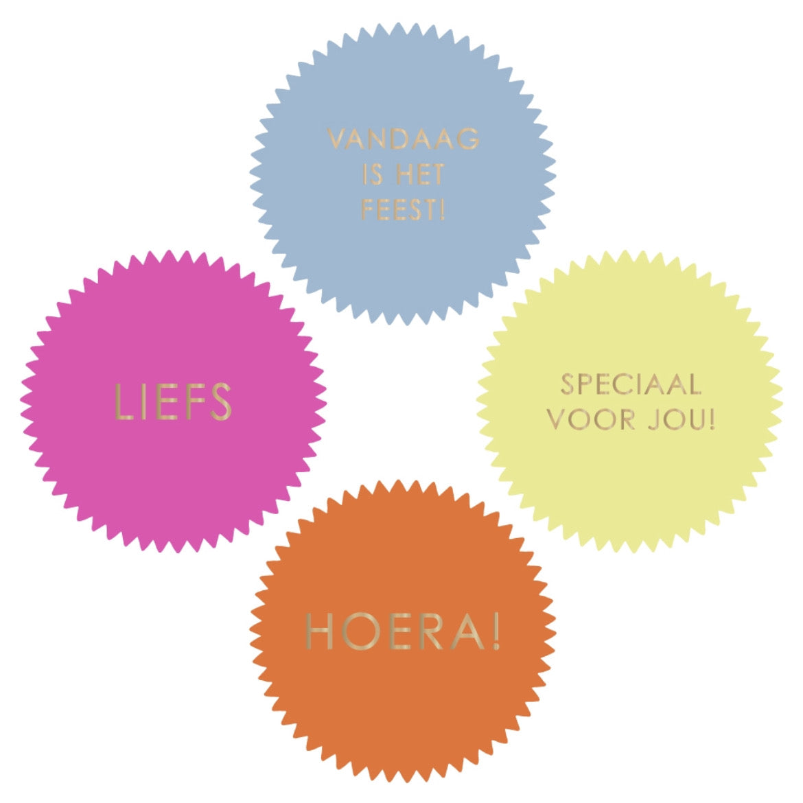Cadeaustickers | Hoera 10 stuks goudfolie