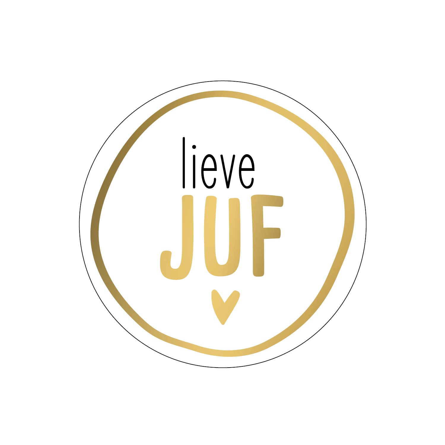 Cadeaustickers | Lieve juf 10 stuks goudfolie