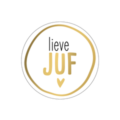 Cadeaustickers | Lieve juf 10 stuks goudfolie