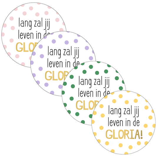 Cadeaustickers | Lang zal jij leven 10 stuks goudfolie