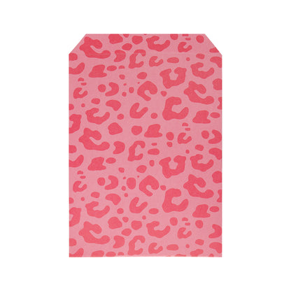 Cadeauzakjes | Luipaard roze/ rood 5 stuks | 10 x 13 cm