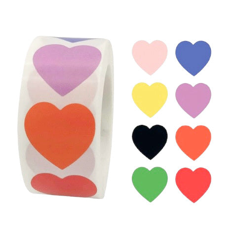 Cadeaustickers | Hartjes 8 stuks